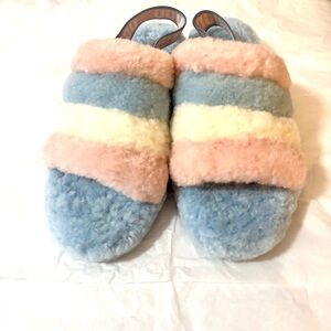 UGG Fluff Yeah Slide Pastel Cotton Candy - GUC Cleaned - Women's 8